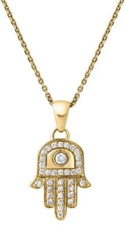 LuvMyJewelry Hamsa Hand 0.3 Ct 14K Gold Diamond Pendant in 14K Yellow Gold at Nordstrom