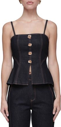 Avec Les Filles Hourglass Peplum Camisole in Dark Rinse Wash at Nordstrom, Size Medium