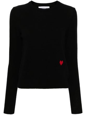 Moschino Trui met hartpatroon - Zwart