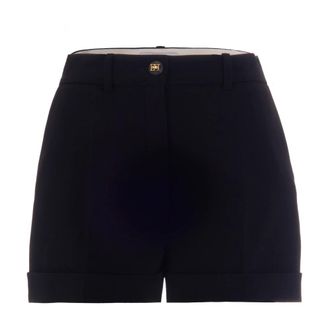 Elisabetta Franchi Short Shorts, female, Black, Size: M Shorts in lightweight cr&ecirc;pe