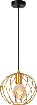 Lucide L&aacute;mpara colgante de metal 1xE27, oro mate / lat&oacute;n