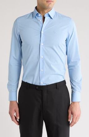 Cavalli Slim Fit Stretch Cotton Dress Shirt in Light Blue at Nordstrom Rack, Size 17.5