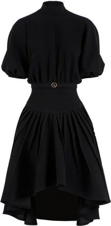 Saiid Kobeisy Jet Black Lace Mini Dress