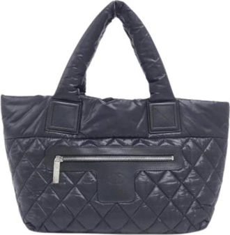 Chanel Pre-owned Tote Bags, female, Black, Size: ONE SIZE Pre-owned Vintage Nylon Tote Bag