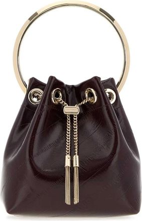 Jimmy Choo London Bon Bon Bucket Bag - Dames - Schoudertassen - Paars - ONE Size - Leer - Tassen