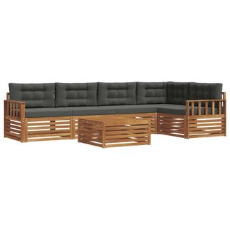 vidaXL Conjunto De Sof&aacute;s De Exterior 6 Pcs Natural Y Antracita Vidaxl