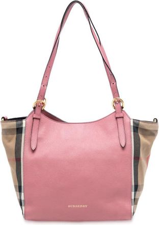 Burberry Pre-owned Burberry Small Leather and House Check Canvas Canterbury Tote Ladies ITCF&10SCA