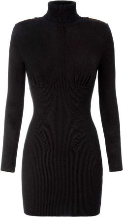 Elisabetta Franchi Chain Detail Dress - Dames - Korte kleedjes - Zwart - S - Polyester - Kleedjes
