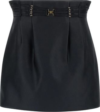 Elisabetta Franchi Duchesse Mini Rok - Dames - Korte rokken - Zwart - S - Polyester - Rokken
