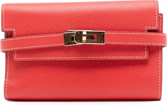Herm&egrave;s Pre-owned Womens Epsom Kelly Depliant Wallet - Orange Leather - One Size