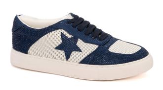 Corkys Footwear Womens Legendary Crystal Star Sneakers In Navy