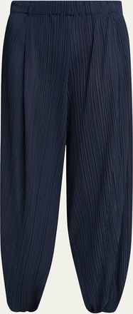 Giorgio Armani Plisse Balloon-Leg Split-Hem Trousers