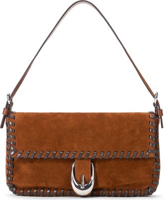 Staud Harlow Suede Shoulder Bag in Tabacco/espresso at Nordstrom