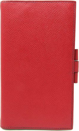 Hermès Agenda Cover Red Leather Wallet (Pre-Owned)