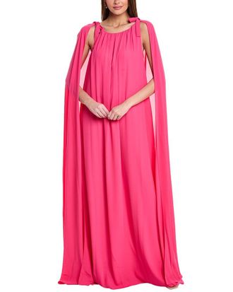 Carolina Herrera Ruched Neck Halter Gown