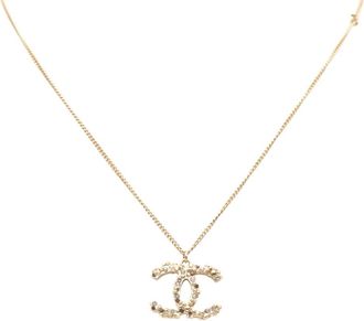 Chanel 2012 CC vergulde halsketting met hanger en stras - Goud