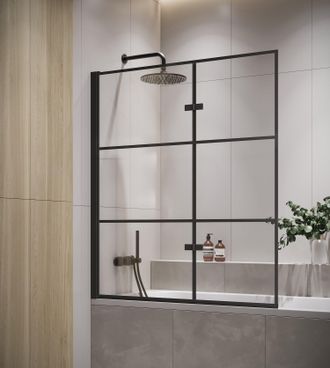 Badplaats Mampara De Ba&ntilde;o Berkan 120 X 140 Cm - Negro - Mampara De Ba&ntilde;o Gi