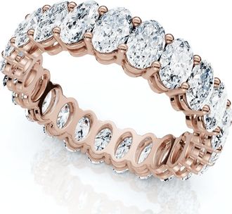 Pompeii3 5 1/2CT Oval Diamond Eternity Ring White Yellow Rose Gold or Platinum Lab Grown