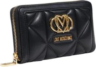 Love Moschino Quilted Polyurethane Wallet - Black