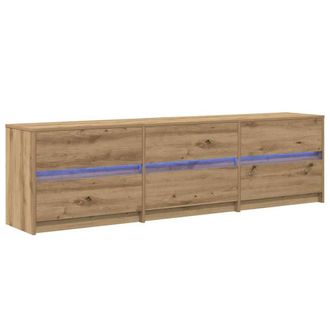 Berkfield Home TV Cabinet Brown 181 x 34 x 50 cm Particle board & LED lights
