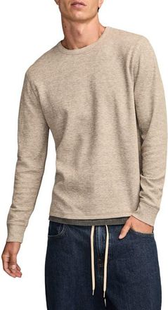 Lucky Brand Duofold Textured Long Sleeve Cotton T-Shirt in Oatmeal at Nordstrom, Size Xx-Large