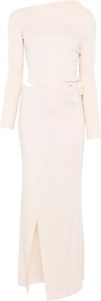 Aya Muse Beige Aura Maxi Jurk - Dames - Feestkleedjes - Beige - M - Kleedjes