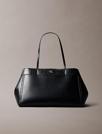 Calvin Klein Bolso Tote Grande De Cocodrilo Con Monograma