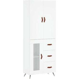 vidaXL Highboard White 69.5x34x180 cm Engineered Wood Vidaxl