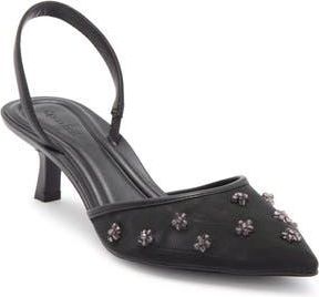 Open Edit Cammie Kitten Heel Slingback Pump in Black Mist at Nordstrom Rack, Size 7.5