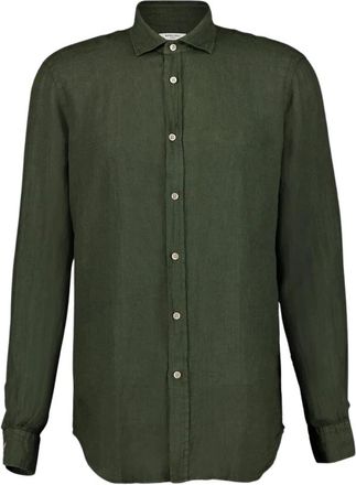 Boglioli Olijf Linnen Overhemd - Heren - Casual Overhemden - Groen - 3XL - Linnen - Overhemden