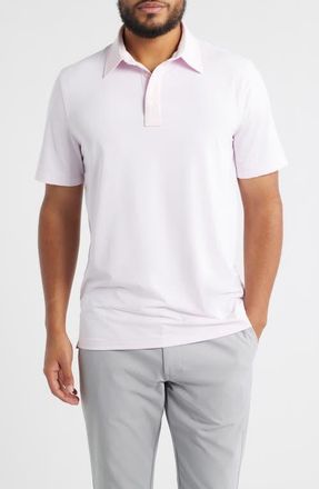 G/Fore Feeder Stripe Performance Polo in Blush at Nordstrom, Size Xx-Large