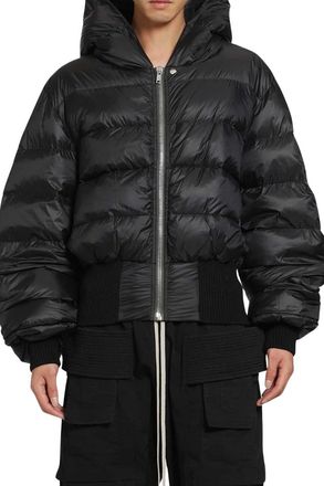 Rick Owens Jassen, Heren, Zwart, L, Katoen, Tower Hooded Jacket