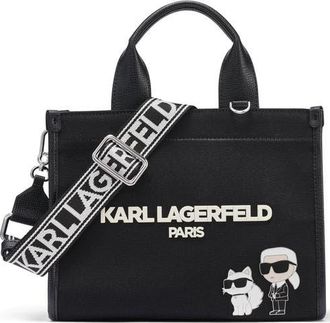 Karl Lagerfeld Kristina Knit Satchel with Pins in Black at Nordstrom