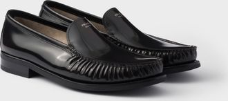 Prada Brushed leather loafers
