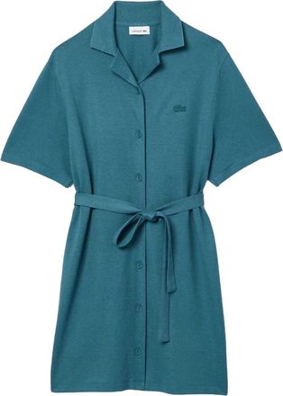 Lacoste Womens/Ladies Linen Blend Belted Shirt Dress (12 UK) (Green)