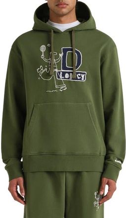 Diadora Legacy Embroidered Fleece Hoodie in Green Botanic at Nordstrom, Size Xx-Large