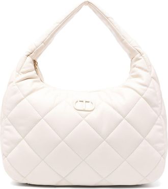 Twin-Set logo-plaque tote bag - women - Polyester/Polyurethane - One Size - White