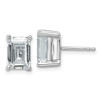 Diamond2Deal 14k Gold 4 ct Emerald Lab Grown Diamond Stud Earrings VS Clarity, G-H Color