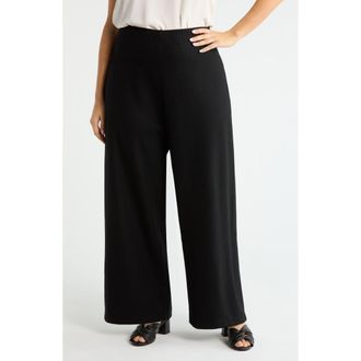 Eileen Fisher Wool Wide Leg Pants in Black at Nordstrom, Size 2 X