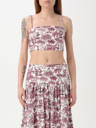 Staud Top cropped Staud in cotone stretch stampato