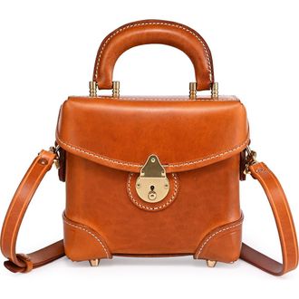OLD TREND Azalea Genuine Leather Vintage Box Crossbody in Caramel at Nordstrom