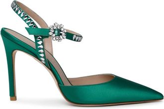Stuart Weitzman Gemcut 100 Pumps met enkelbandje - Dames - Pumps - Groen - 36 EU - Leer - Schoenen