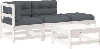 vidaXL Furniture Limited - Juego De Muebles Jard&iacute;n 4 Piezas Y Cojines