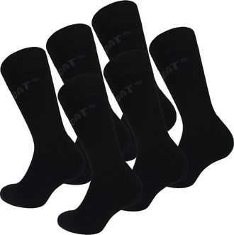 CAT Caterpillar Comfort Socks 6 Pairs Comfortable Halfcushioned Socks, Cotton (Black, 6-9)