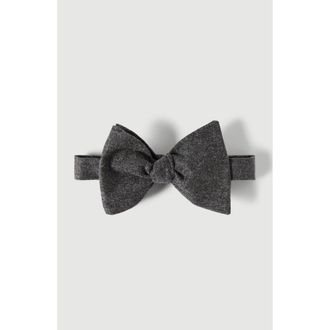 Brunello Cucinelli Cashmere and silk lightweight flannel bow tie in Slate at Nordstrom
