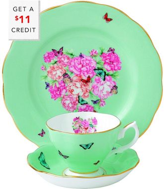 Royal Albert Miranda Kerr For Royal Albert 3Pc Teacup And Saucer Set With $11 Credit