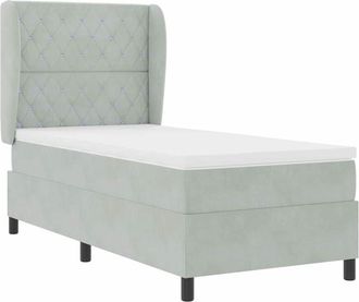 vidaXL Cama Tipo Box Spring Gris Claro 100 X 200 Cm Terciopelo Vidaxl