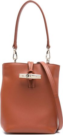 Longchamp Le Roseau mini bucket-tas - Bruin
