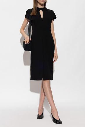 Jil Sander Dress With Decorative Cut-out At The Neckline, Womens, Black