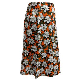 Alice & Olivia Al&shy;ice + Olivia Stephine Mi&shy;di Skirt in Flo&shy;ral Print Cotton